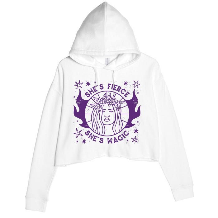 She's Fierce She's Magic Crop Fleece Hoodie