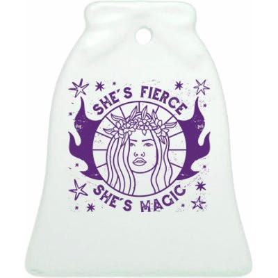 She's Fierce She's Magic Ceramic Bell Ornament