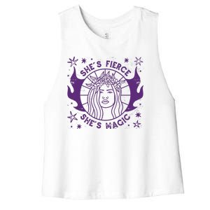 She's Fierce She's Magic Women's Racerback Cropped Tank