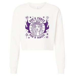 She's Fierce She's Magic Cropped Pullover Crew