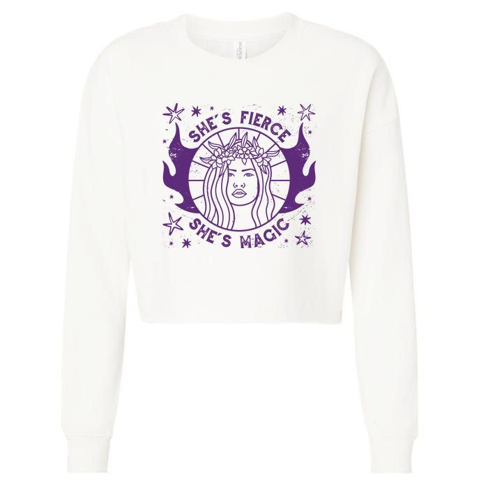 She's Fierce She's Magic Cropped Pullover Crew