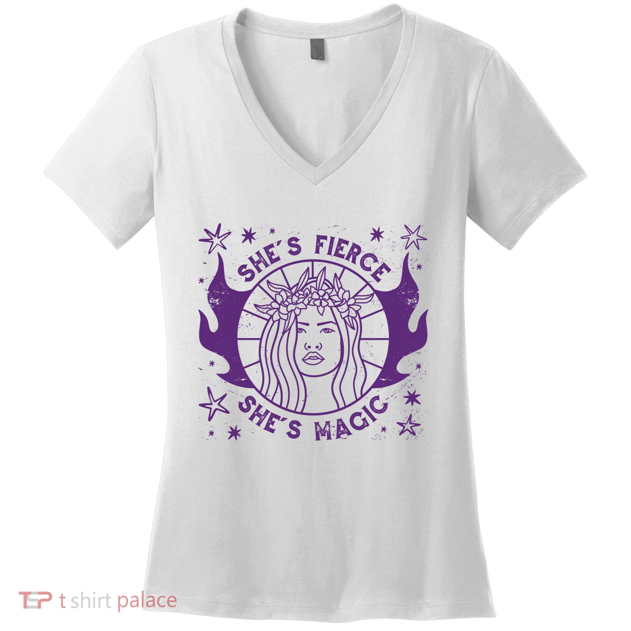 She's Fierce She's Magic Women's V-Neck T-Shirt