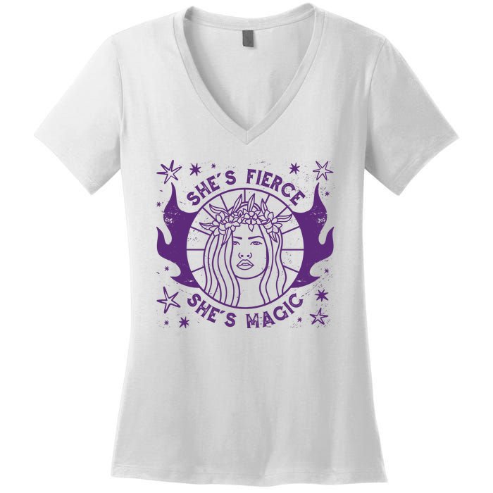 She's Fierce She's Magic Women's V-Neck T-Shirt