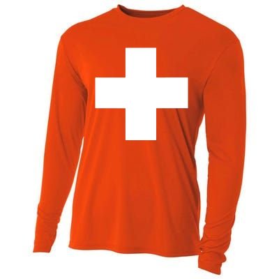 Swiss Flag Switzerland Souvenir Schweiz Gift Suisse Svizzera Cooling Performance Long Sleeve Crew