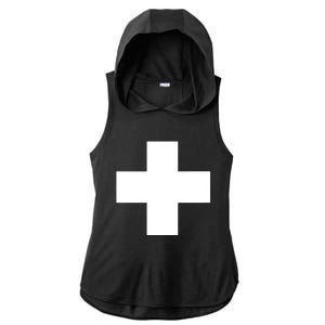 Swiss Flag Switzerland Souvenir Schweiz Gift Suisse Svizzera Ladies PosiCharge Tri-Blend Wicking Draft Hoodie Tank