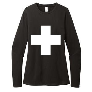 Swiss Flag Switzerland Souvenir Schweiz Gift Suisse Svizzera Womens CVC Long Sleeve Shirt