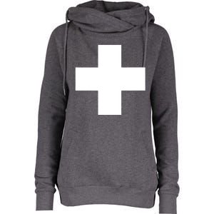 Swiss Flag Switzerland Souvenir Schweiz Gift Suisse Svizzera Womens Funnel Neck Pullover Hood