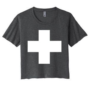 Swiss Flag Switzerland Souvenir Schweiz Gift Suisse Svizzera Women's Crop Top Tee