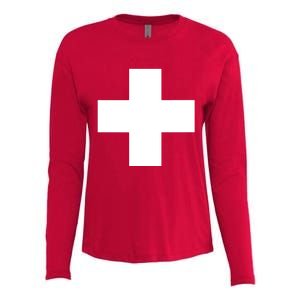 Swiss Flag Switzerland Souvenir Schweiz Gift Suisse Svizzera Womens Cotton Relaxed Long Sleeve T-Shirt