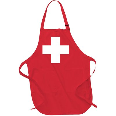 Swiss Flag Switzerland Souvenir Schweiz Gift Suisse Svizzera Full-Length Apron With Pockets