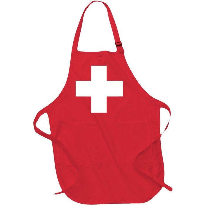 Swiss Flag Switzerland Souvenir Schweiz Gift Suisse Svizzera Full-Length Apron With Pockets