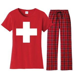 Swiss Flag Switzerland Souvenir Schweiz Gift Suisse Svizzera Women's Flannel Pajama Set