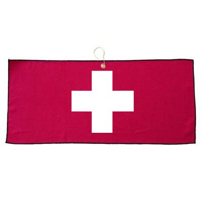 Swiss Flag Switzerland Souvenir Schweiz Gift Suisse Svizzera Large Microfiber Waffle Golf Towel