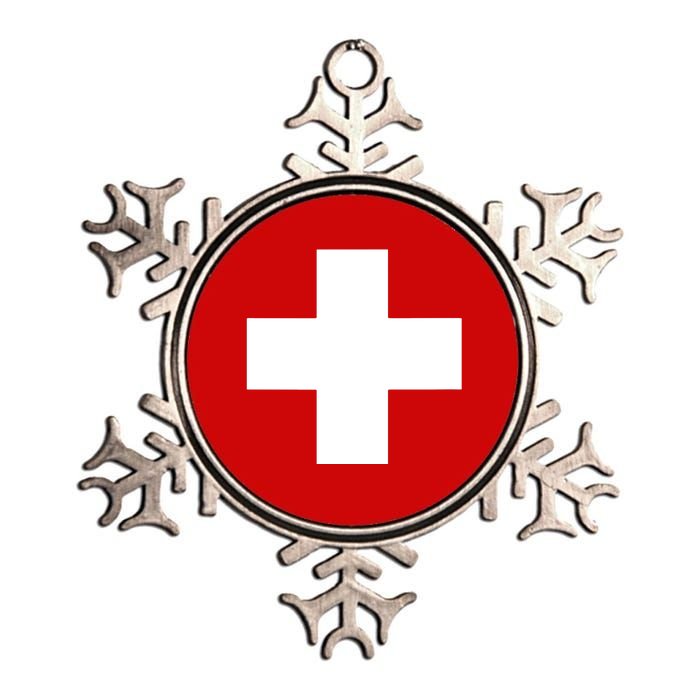 Swiss Flag Switzerland Souvenir Schweiz Gift Suisse Svizzera Metallic Star Ornament