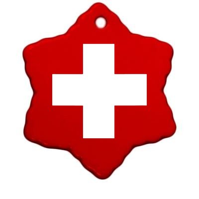 Swiss Flag Switzerland Souvenir Schweiz Gift Suisse Svizzera Ceramic Star Ornament