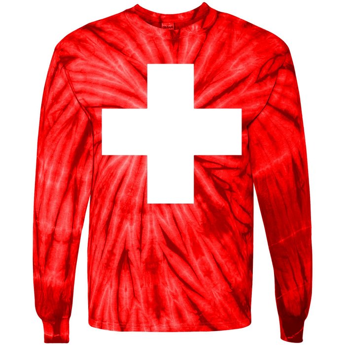 Swiss Flag Switzerland Souvenir Schweiz Gift Suisse Svizzera Tie-Dye Long Sleeve Shirt