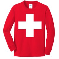 Swiss Flag Switzerland Souvenir Schweiz Gift Suisse Svizzera Kids Long Sleeve Shirt