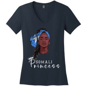 Somalian Flag Souvenirs Princess Products For Women Somalia Women's V-Neck T-Shirt