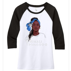 Somalian Flag Souvenirs Princess Products For Women Somalia Women's Tri-Blend 3/4-Sleeve Raglan Shirt