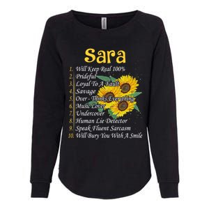 Sara Facts Sunflower Cool Gift Sara First Name Gift Womens California Wash Sweatshirt