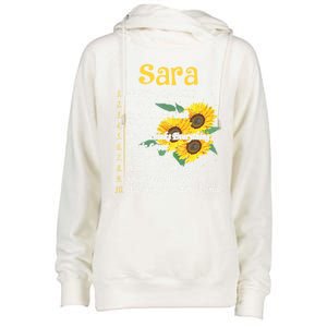 Sara Facts Sunflower Cool Gift Sara First Name Gift Womens Funnel Neck Pullover Hood