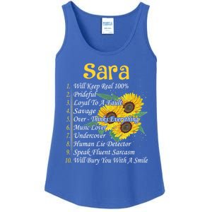 Sara Facts Sunflower Cool Gift Sara First Name Gift Ladies Essential Tank