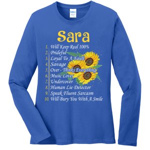 Sara Facts Sunflower Cool Gift Sara First Name Gift Ladies Long Sleeve Shirt