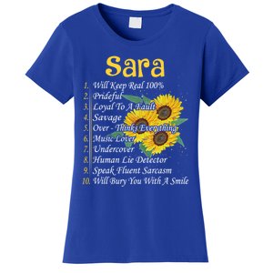 Sara Facts Sunflower Cool Gift Sara First Name Gift Women's T-Shirt