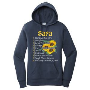 Sara Facts Sunflower Cool Gift Sara First Name Gift Women's Pullover Hoodie