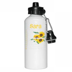 Sara Facts Sunflower Cool Gift Sara First Name Gift Aluminum Water Bottle