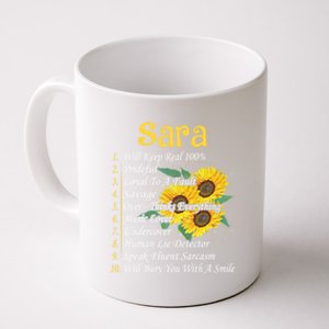 Sara Facts Sunflower Cool Gift Sara First Name Gift Coffee Mug