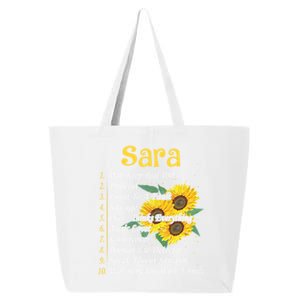 Sara Facts Sunflower Cool Gift Sara First Name Gift 25L Jumbo Tote