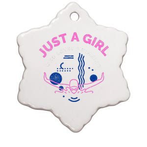 Swimming Funny Saying Just A Girl Who Loves Swimming Ceramic Star Ornament