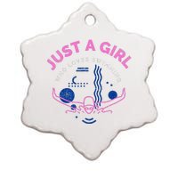 Swimming Funny Saying Just A Girl Who Loves Swimming Ceramic Star Ornament