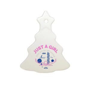 Swimming Funny Saying Just A Girl Who Loves Swimming Ceramic Tree Ornament