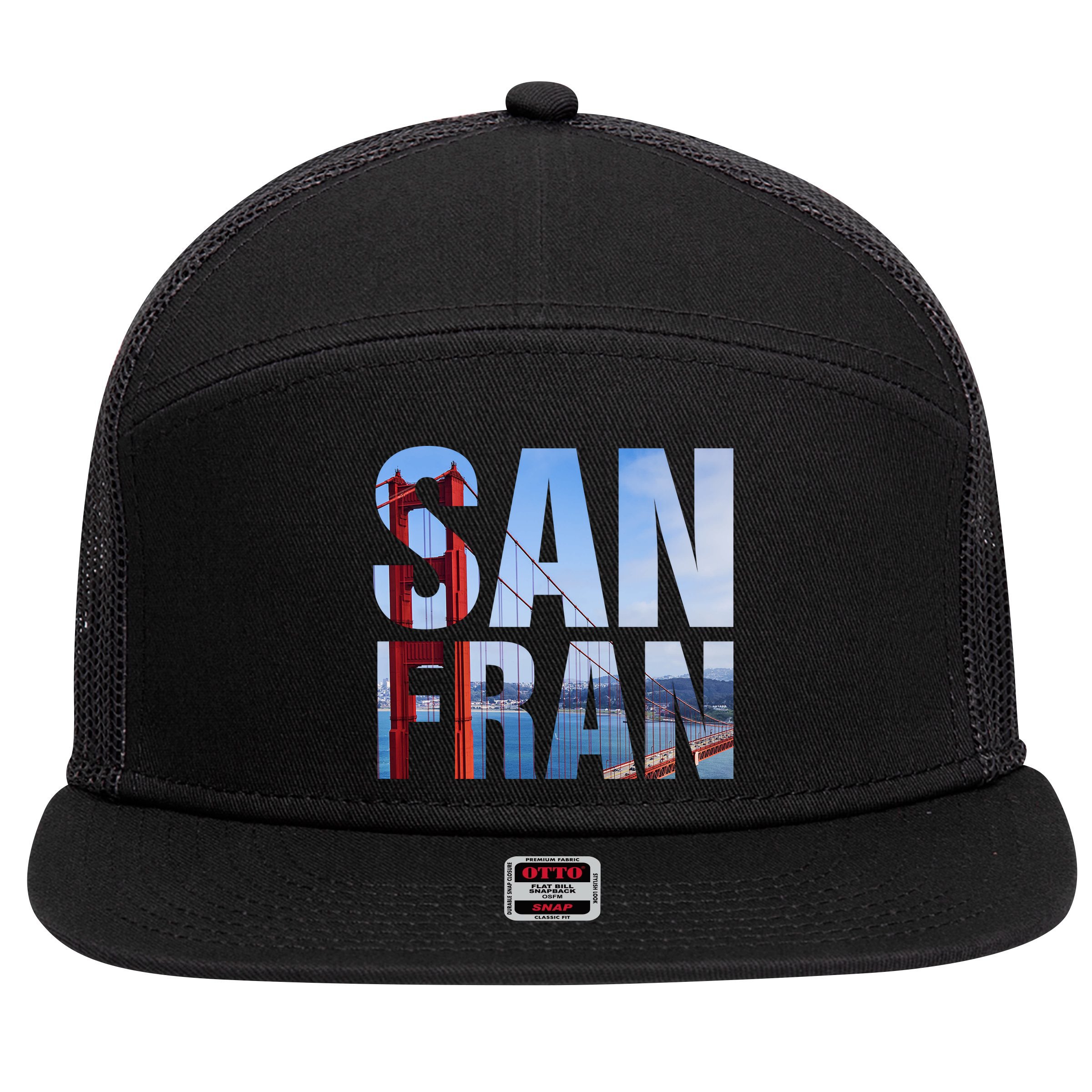 San Fran 7 Panel Mesh Trucker Snapback Hat