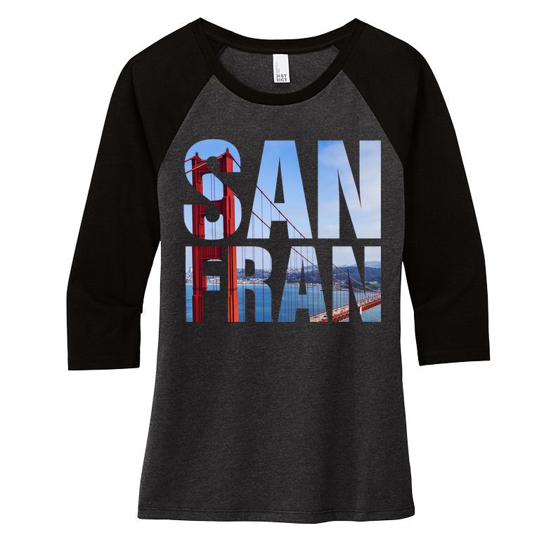 San Fran Women's Tri-Blend 3/4-Sleeve Raglan Shirt