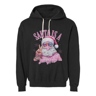 SantaS Favorite Swifty Merry Christmas Groovy Xmas Lights Garment-Dyed Fleece Hoodie