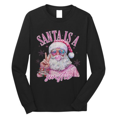 SantaS Favorite Swifty Merry Christmas Groovy Xmas Lights Long Sleeve Shirt