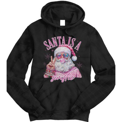 SantaS Favorite Swifty Merry Christmas Groovy Xmas Lights Tie Dye Hoodie