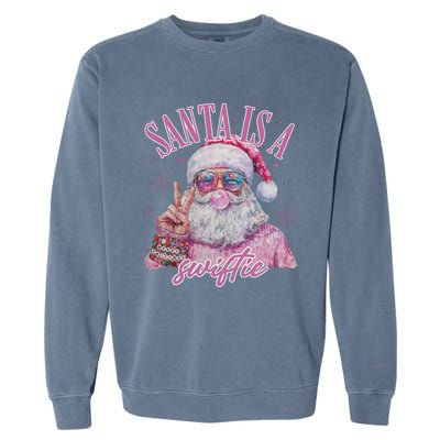 SantaS Favorite Swifty Merry Christmas Groovy Xmas Lights Garment-Dyed Sweatshirt