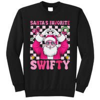 SantaS Favorite Swifty Merry Christmas Groovy Xmas Lights Sweatshirt