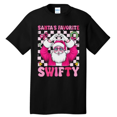 SantaS Favorite Swifty Merry Christmas Groovy Xmas Lights Tall T-Shirt