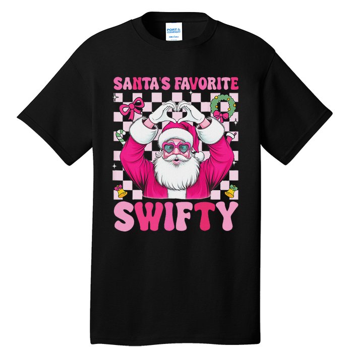 SantaS Favorite Swifty Merry Christmas Groovy Xmas Lights Tall T-Shirt