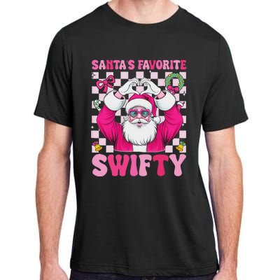 SantaS Favorite Swifty Merry Christmas Groovy Xmas Lights Adult ChromaSoft Performance T-Shirt