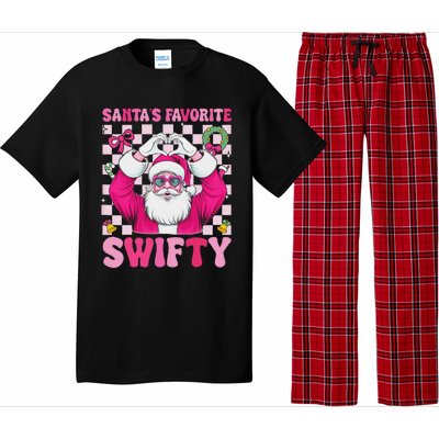 SantaS Favorite Swifty Merry Christmas Groovy Xmas Lights Pajama Set