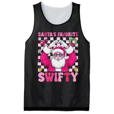 SantaS Favorite Swifty Merry Christmas Groovy Xmas Lights Mesh Reversible Basketball Jersey Tank