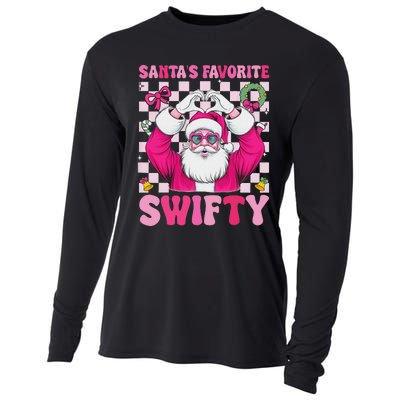 SantaS Favorite Swifty Merry Christmas Groovy Xmas Lights Cooling Performance Long Sleeve Crew