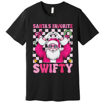 SantaS Favorite Swifty Merry Christmas Groovy Xmas Lights Premium T-Shirt