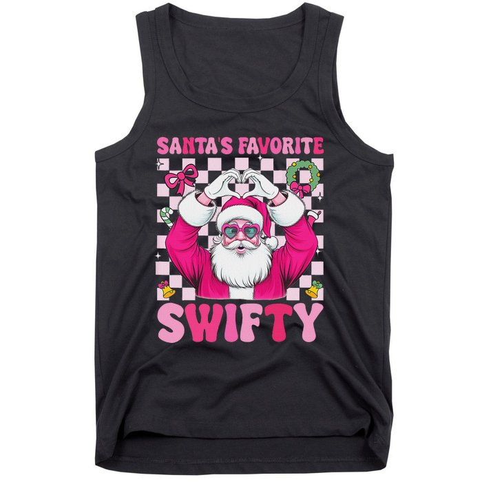 SantaS Favorite Swifty Merry Christmas Groovy Xmas Lights Tank Top